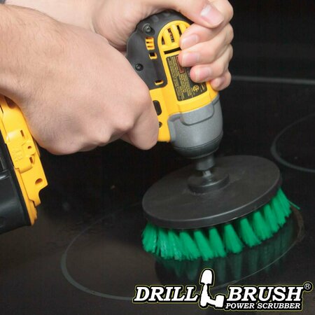 Drill Brush Power Scrubber By Useful Products 5 in W 5 in L Brush, Green 5in-Lim-Green-Short-QC